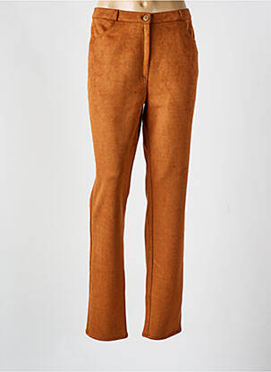 Pantalon droit stretch taille normale marron GEVANA femme