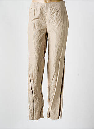 Pantalon droit tissage popeline taille normale beige HAMMER femme