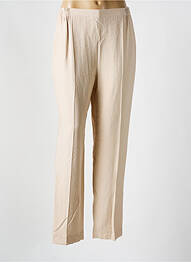 Pantalon droit taille élastique taille normale beige GEVANA femme