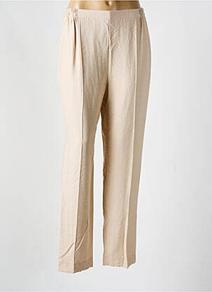 Pantalon droit taille élastique taille normale beige GEVANA femme
