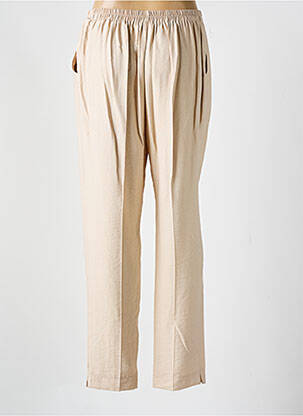 Pantalon droit taille élastique taille normale beige GEVANA femme