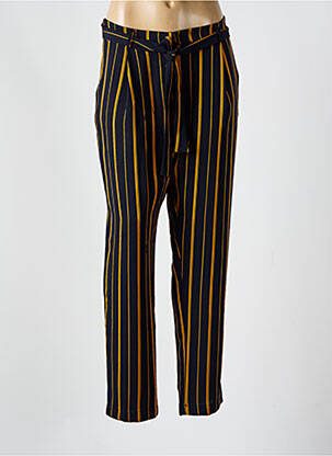Pantalon droit tissage popeline taille normale bleu LA FEE MARABOUTEE femme