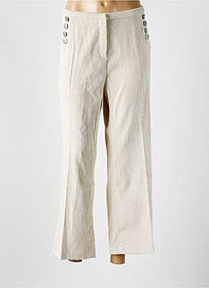 Pantalon droit stretch taille normale beige SIGNE NATURE femme