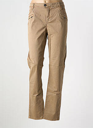 Pantalon slim tissage popeline taille normale marron STREET ONE femme