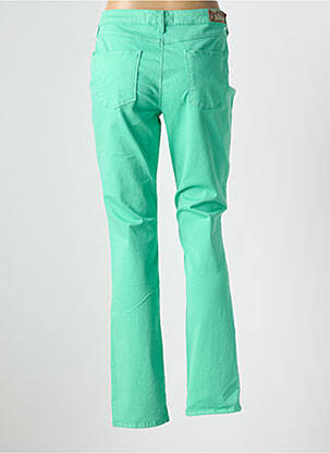 Pantalon slim tissage popeline taille normale vert KANOPE femme