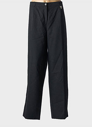 Pantalon droit tissage crêpe taille normale noir GELCO femme