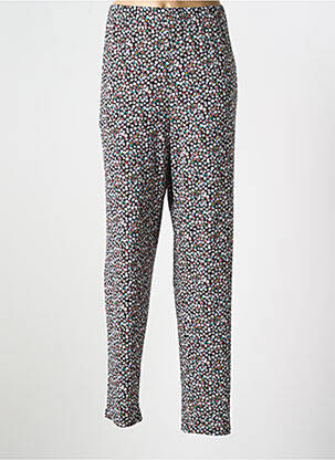 Pantalon droit tissage crêpe taille normale noir GEVANA femme
