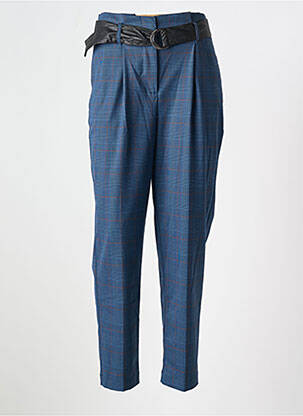 Pantalon droit coupe carotte taille haute bleu LIU JO femme