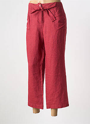 Pantalon 7/8 taille à pinces taille normale rouge CAROLINE ROHMER femme