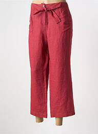Pantalon 7/8 taille à pinces taille normale rouge CAROLINE ROHMER femme