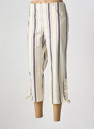 Pantacourt stretch taille normale beige BRUNO SAINT HILAIRE femme