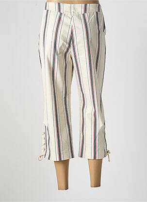 Pantacourt stretch taille normale beige BRUNO SAINT HILAIRE femme