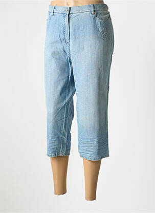 Pantacourt stretch taille normale bleu HUCKE WOMAN femme
