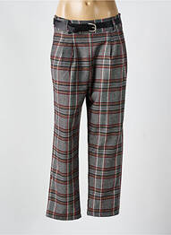 Pantalon droit taille à pinces taille haute gris LA FEE MARABOUTEE femme