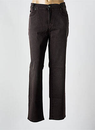 Jeans coupe slim stretch taille normale marron ANNA MONTANA femme
