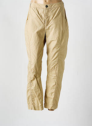 Pantalon 7/8 tissage popeline taille normale beige EVA KAYAN femme