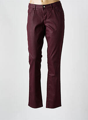 Pantalon slim tissage enduit taille normale rouge KANOPE femme