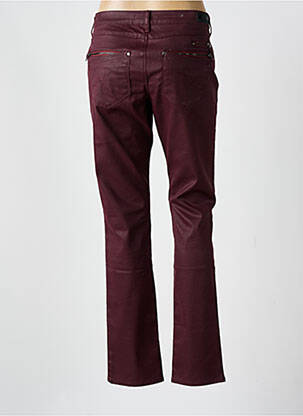 Pantalon slim tissage enduit taille normale rouge KANOPE femme