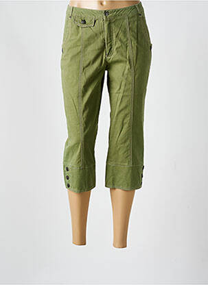 Pantacourt stretch taille normale vert BRUNO SAINT HILAIRE femme