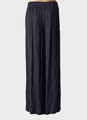 Pantalon large tissage popeline taille normale bleu IDANO femme