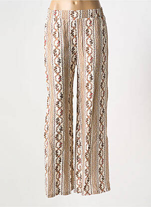 Pantalon droit tissage popeline taille normale beige CHOKLATE femme