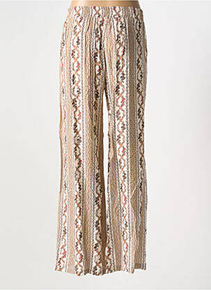 Pantalon droit tissage popeline taille normale beige CHOKLATE femme