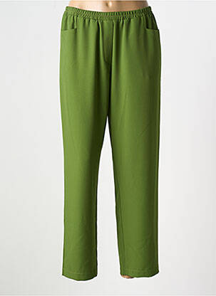 Pantalon droit tissage crêpe taille normale vert KAKIE femme