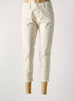 Pantalon 7/8 taille à pinces taille normale beige LDCN femme