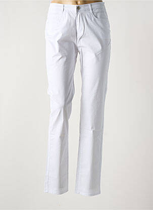 Pantalon slim broderie rivets taille normale blanc I.QUING femme