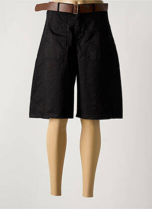 Bermuda taille haute taille haute noir LUMINE femme