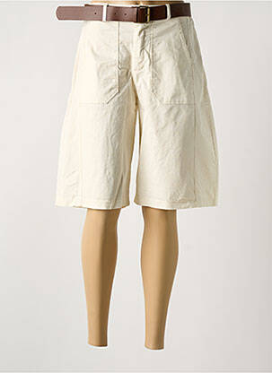 Bermuda taille élastique taille haute beige LUMINE femme