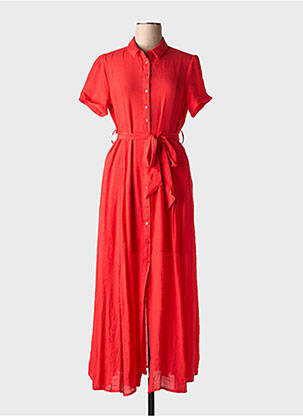 Robe longue manches courtes manches courtes rouge GOA femme