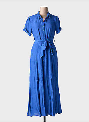 Robe longue manches courtes manches courtes bleu GOA femme