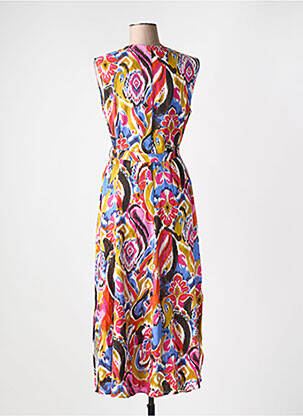 Robe longue imprimé fantaisie sans manche rouge PERSONA BY MARINA RINALDI femme