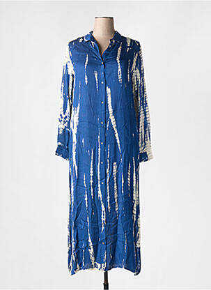 Robe longue manches longues manches longues bleu BELLA JONES femme