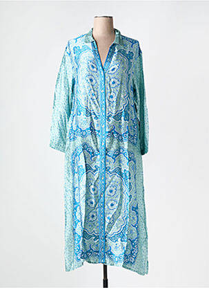Robe longue manches longues manches longues bleu BELLA JONES femme