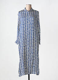 Robe longue manches longues manches longues bleu BELLA JONES femme