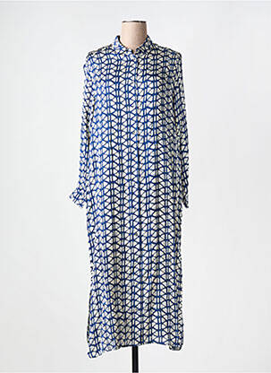 Robe longue manches longues manches longues bleu BELLA JONES femme