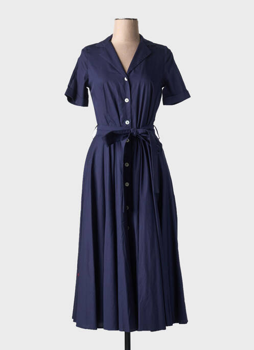 Robe mi-longue bleu fonce COTTONADE pour femme