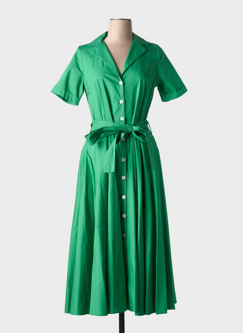 Robe mi-longue vert COTTONADE pour femme