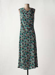 Robe longue imprimé fleurs sans manche vert MAX MARA femme