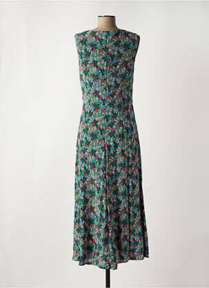 Robe longue imprimé fleurs sans manche vert MAX MARA femme