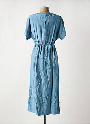 Robe mi-longue manches courtes manches courtes bleu ANGE femme