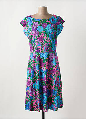 Robe mi-longue imprimé fleurs manches courtes violet MAX MARA femme