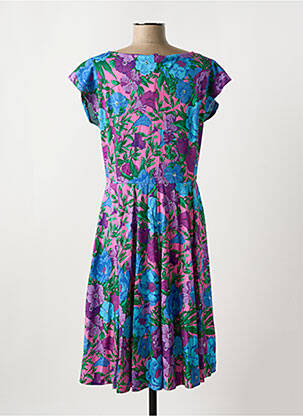 Robe mi-longue imprimé fleurs manches courtes violet MAX MARA femme