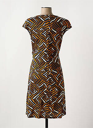 Robe mi-longue imprimé fantaisie manches courtes marron MAX MARA femme
