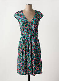 Robe mi-longue imprimé fleurs manches courtes vert MAX MARA femme
