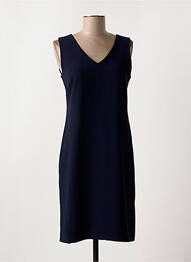 Robe mi-longue tissage crêpe sans manche bleu MAZAO femme