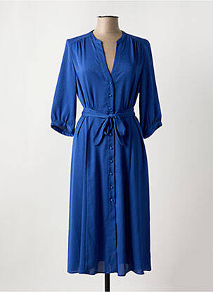 Robe longue coupe fluide manches 3/4 bleu GERARD DAREL femme