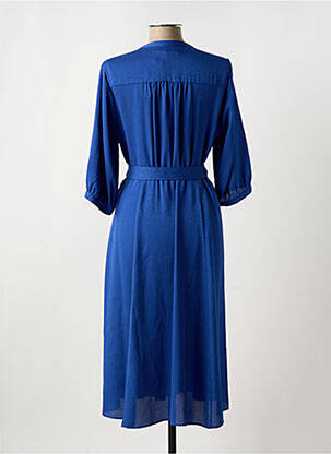 Robe longue coupe fluide manches 3/4 bleu GERARD DAREL femme